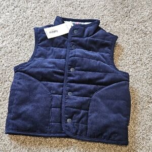 Janie and Jack Dark Blue Corduroy Vest